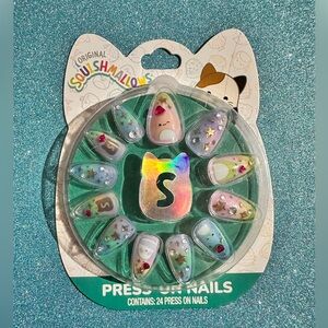 Original Squishmellows Press On 3D Nails, 24 Pack Easter/Stocking Stuffer New